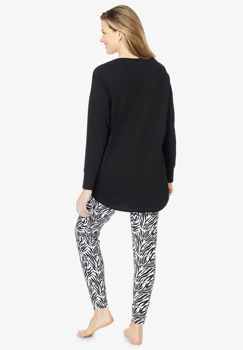 Dreams & Co. Plus 2-Piece Pj Legging Set
