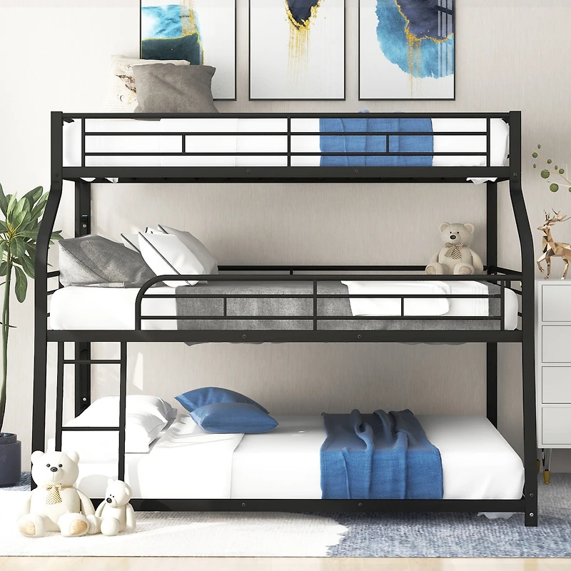 Streamdale Triple Bunk Bed with Ladder and Guardrails