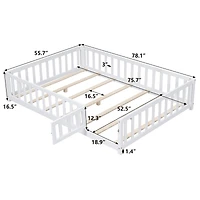 Simplie Fun Montessori Floor Platform Bed for Kids