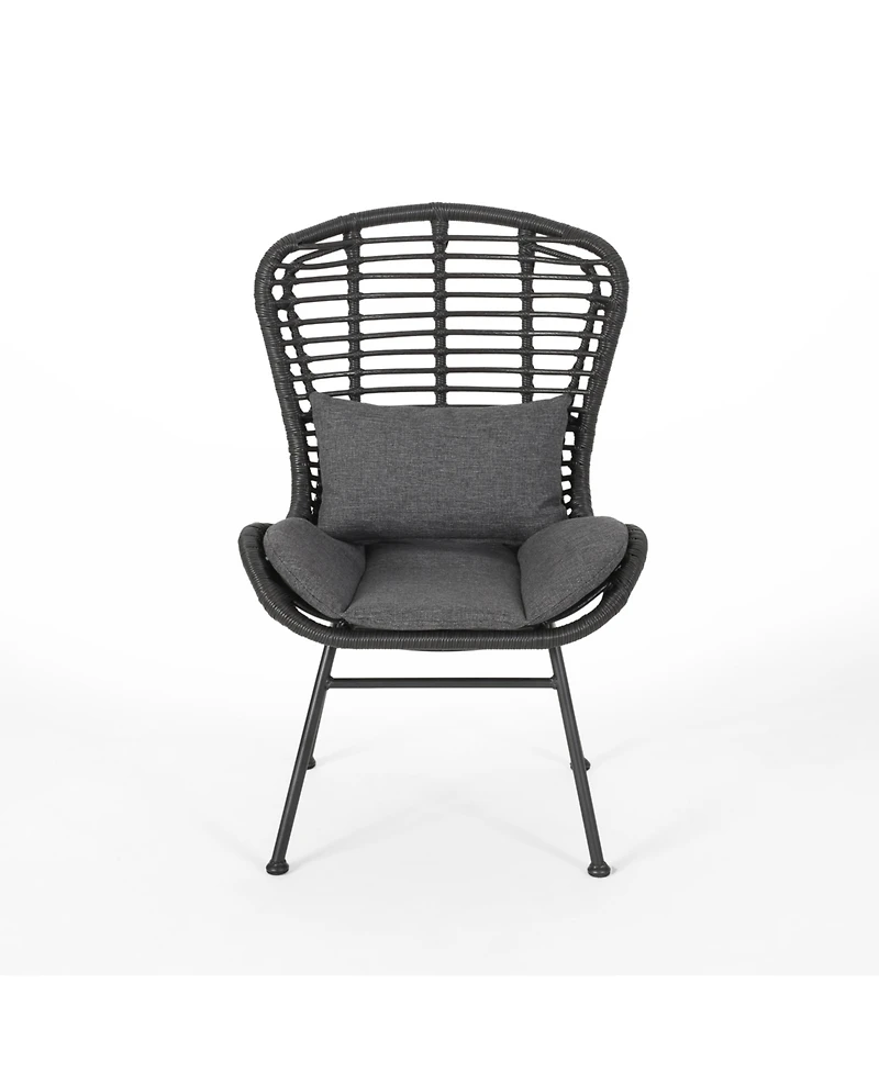 Streamdale Modern Rattan Accent Chair with Water-Resistant Cushions