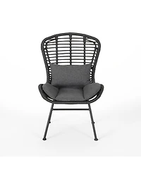 Streamdale Modern Rattan Accent Chair with Water-Resistant Cushions