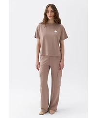 Nocturne Women's Cargo Pants with Elastic Waistband