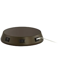 360 Lighting 1 3/4" High Universal Charging Workstation Lamp Base Usb Port Ac Power Outlet Brown Bronze Finish Metal Living Room