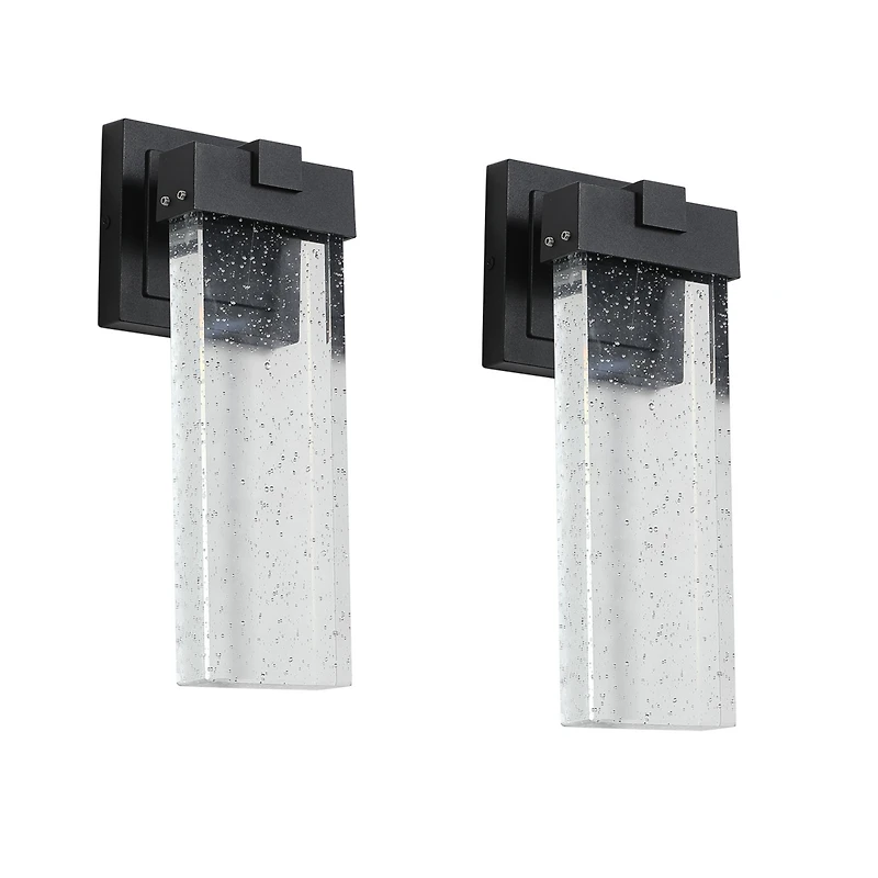Streamdale 2-Pack Outdoor Transparent Led Crystal Wall Lamp