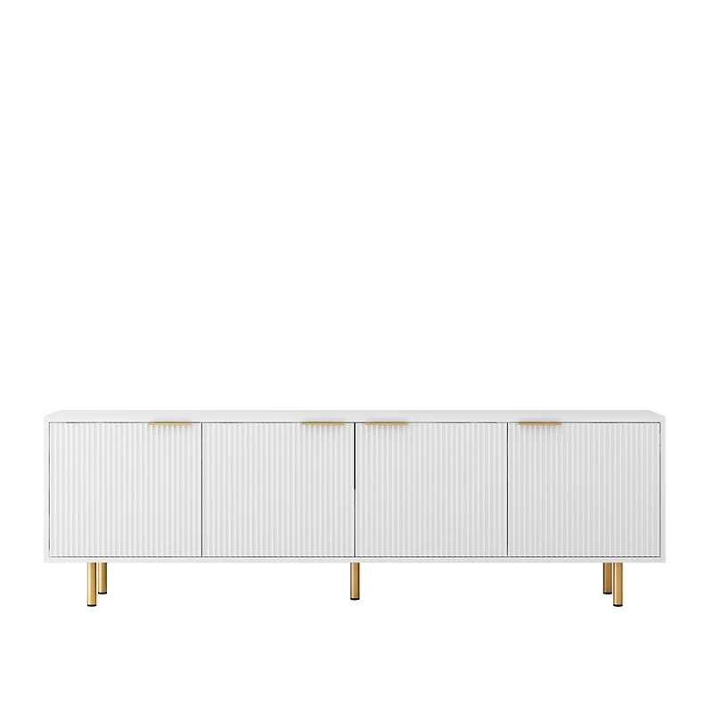 Streamdale Grooved Tv Cabinet with White Texture