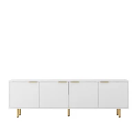 Streamdale Grooved Tv Cabinet with White Texture