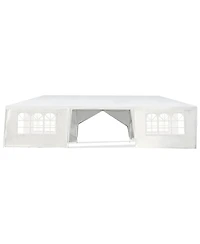 Slickblue 10 x 30 Feet Outdoor Canopy Tent with 6 Removable Sidewalls and 2 Doorways-White