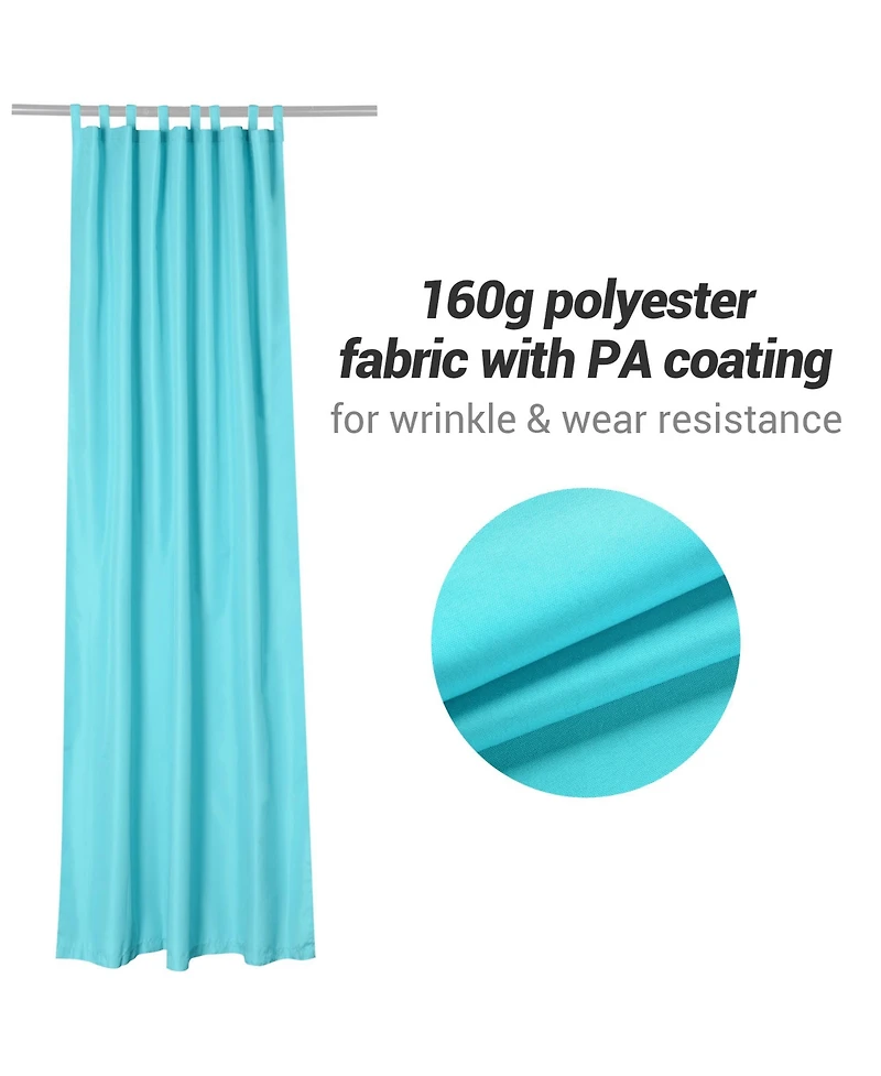 54"x96" Outdoor Privacy Curtain Tab Top Drape UV30+ Pergola Porch Garden Pack