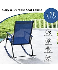 2 Pieces Outdoor Rocking Chairs with Breathable Backrest