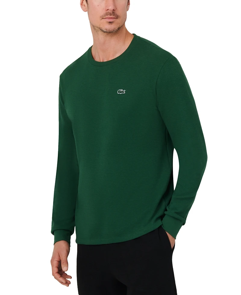 Lacoste Men's Waffle-Knit Thermal Sleep Shirt