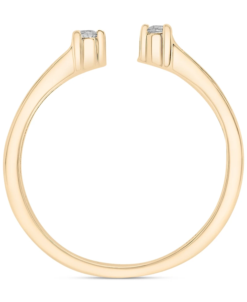 Diamond Three Stone Cuff Ring (1/10 ct. t.w.) in 10k Gold, Created for Macy's