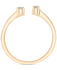 Diamond Three Stone Cuff Ring (1/10 ct. t.w.) in 10k Gold, Created for Macy's