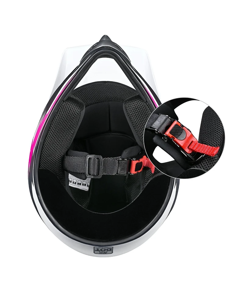 Ahr H-VEN12 Youth Dot Motocross Helmet and Goggles Set Clear Lens Atv Mx Off-road Kids Pink S