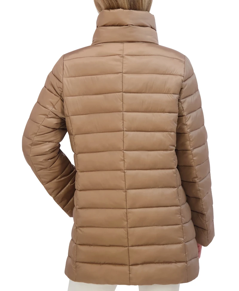 Tahari Women's Shine Collared Packable Puffer Coat