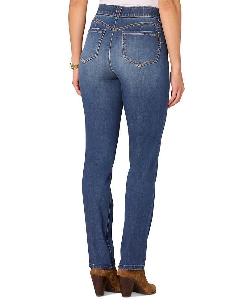 Democracy Petite "Ab"solution Straight-Leg Jeans
