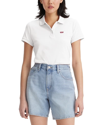 Levi's Women's Crown-Logo Shirt-Sleeve Polo Shirt