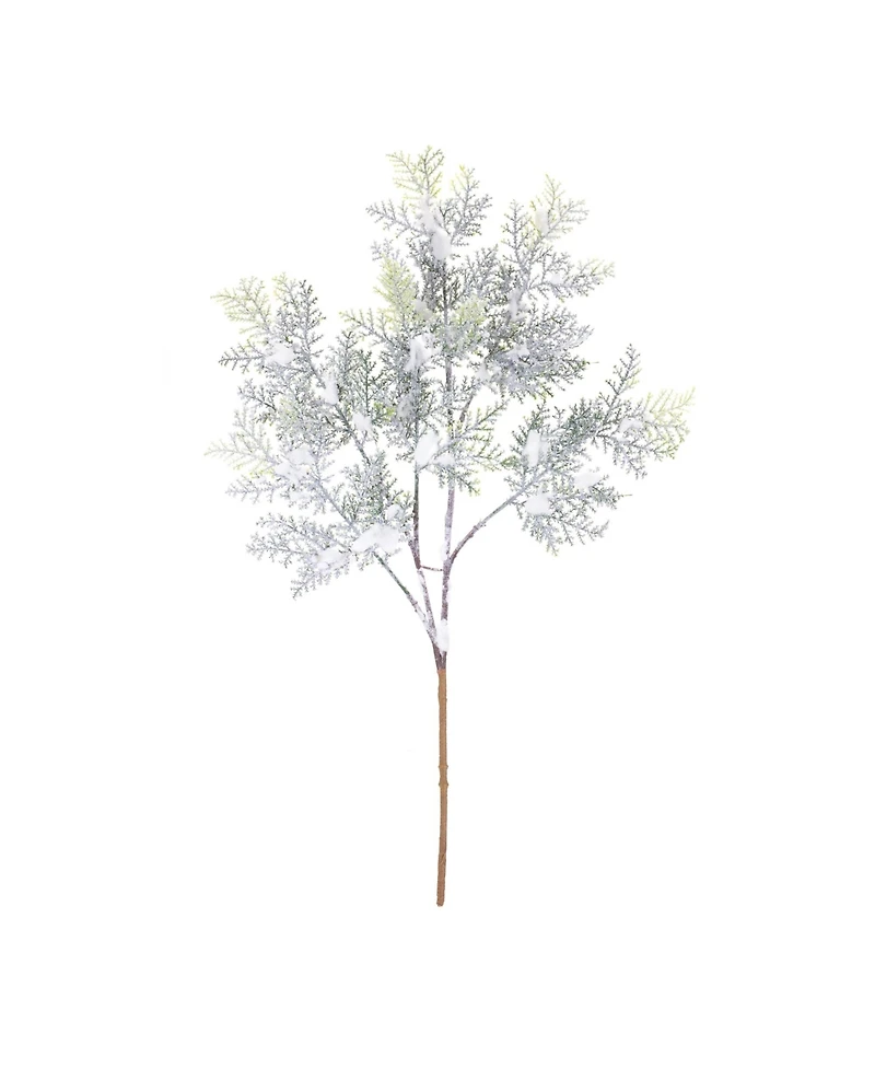 Slickblue Set of 12 Flocked Cedar Branches for Seasonal Decor