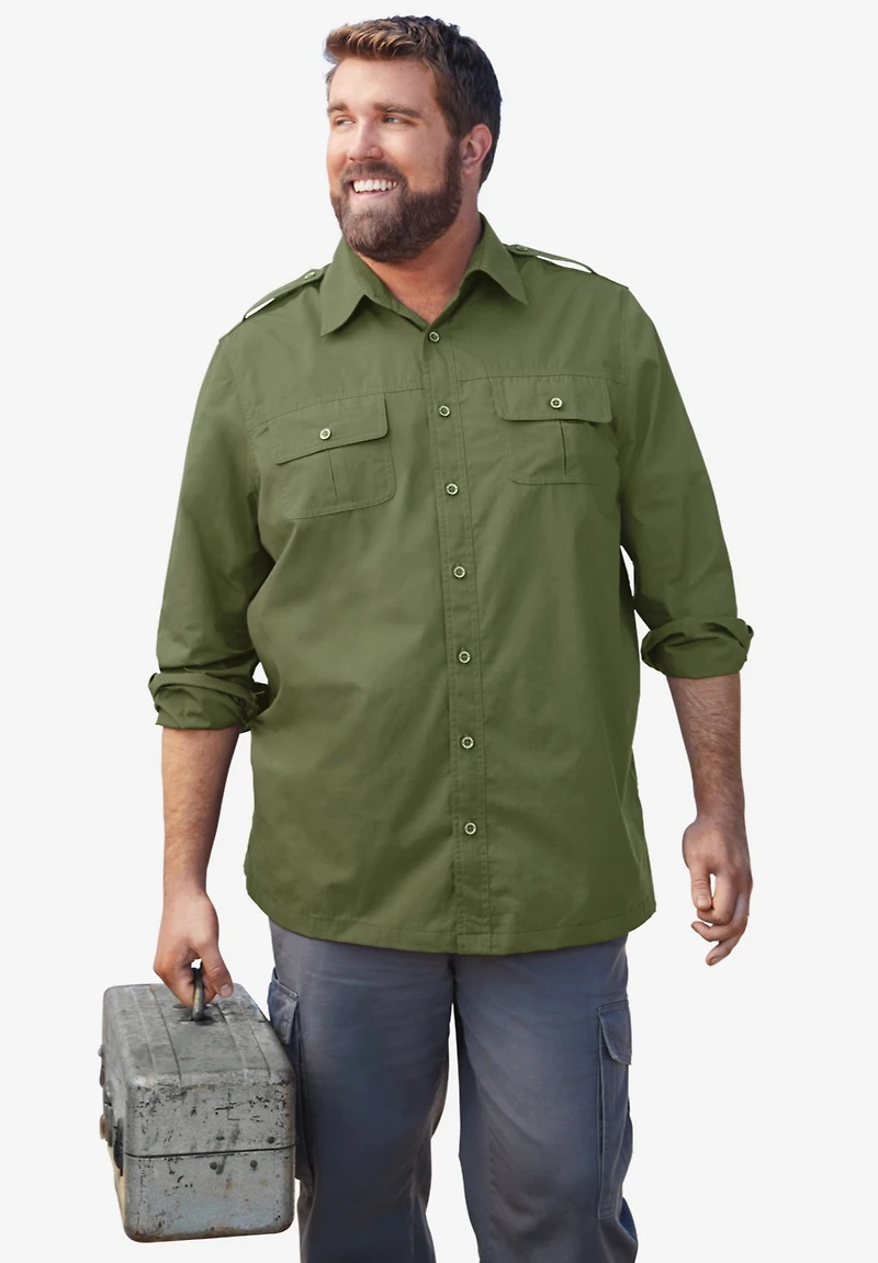 Boulder Creek Big & Tall by KingSize Long Sleeve Pilot Shirt