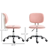 Vinsetto Fluffy Home Office Chair with Adjustable Height, Armless