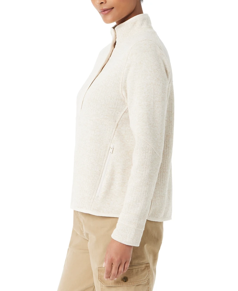 Bass Outdoor Women's Mixed-Media Mock-Neck Sweatshirt