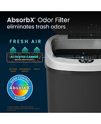 iTouchless 13 Gallon Sensor Kitchen Trash Can with Lid and Odor Filter, Durable Dent-Proof Plastic Garbage Bin Automatic Waste Basket