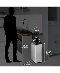 iTouchless Stainless Steel Sensor Trash Can with AbsorbX Odor Filter 13 Gallon Silver