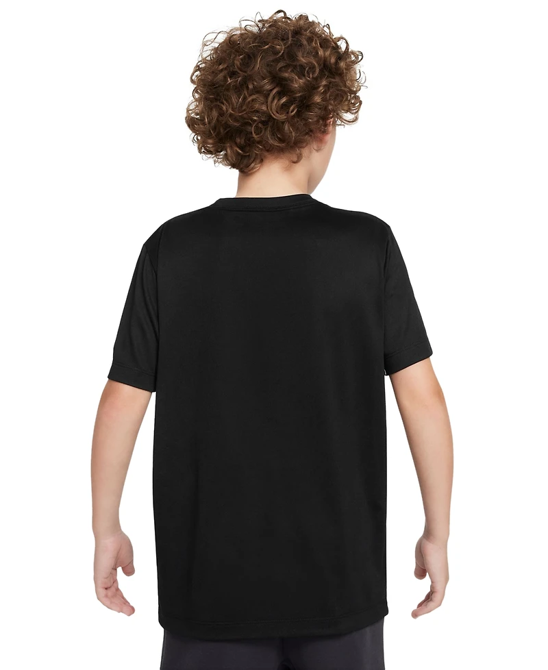 Nike Big Kids' Legend Swoosh-Logo Crewneck Dri-fit T-Shirt
