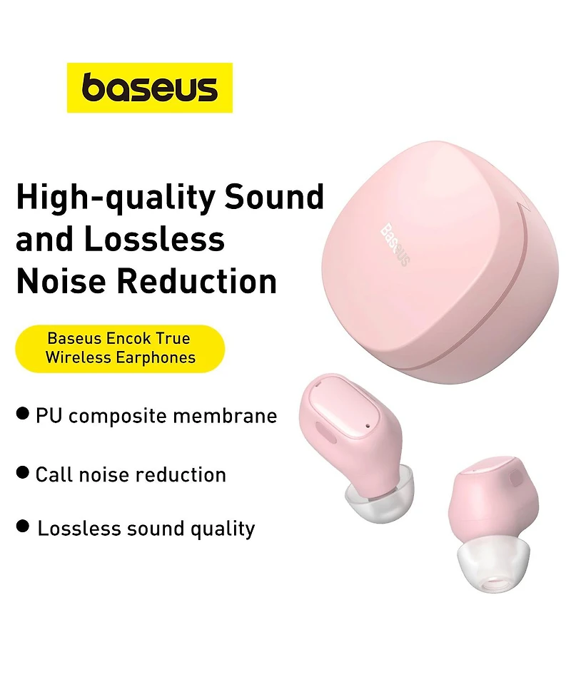 Baseus Bowie WM01 True Wireless Earbuds Bluetooth Headphones - White