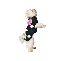 Chilly Dog Black Polka Dot Flower Scarf - Large