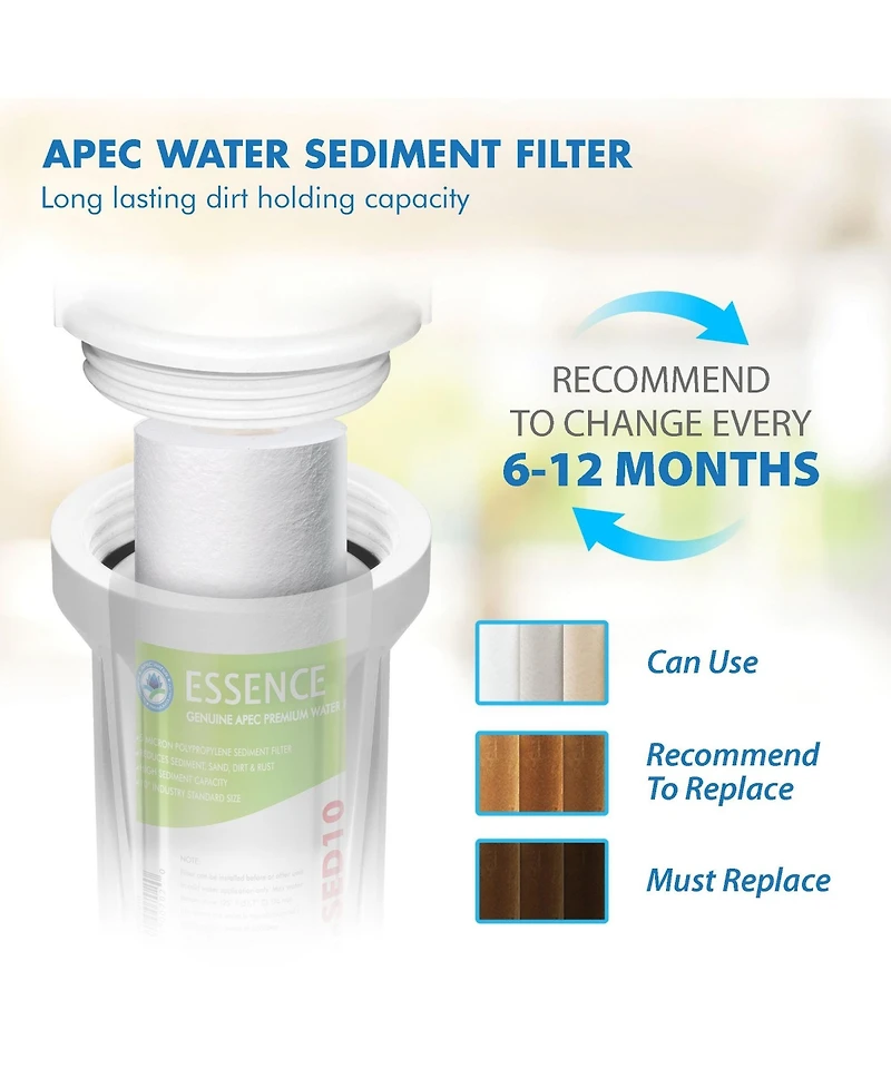 Apec Water Systems Apec Essence Stage 1 , 10" , 5 Micron Sediment Replacement Filter For Undersink System