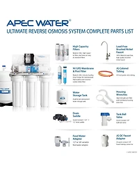 Apec Water Systems Ultimate Permeate Pumped Reverse Osmosis Water Systems for Drinking Water, for Low Pressure Homes