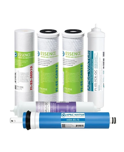 Apec Water Systems Apec Ro Replacement Filters Complete Filter Set for Essence 75 Gpd Ph Reverse Osmosis 6-Stage Systems (Stages 1-6)