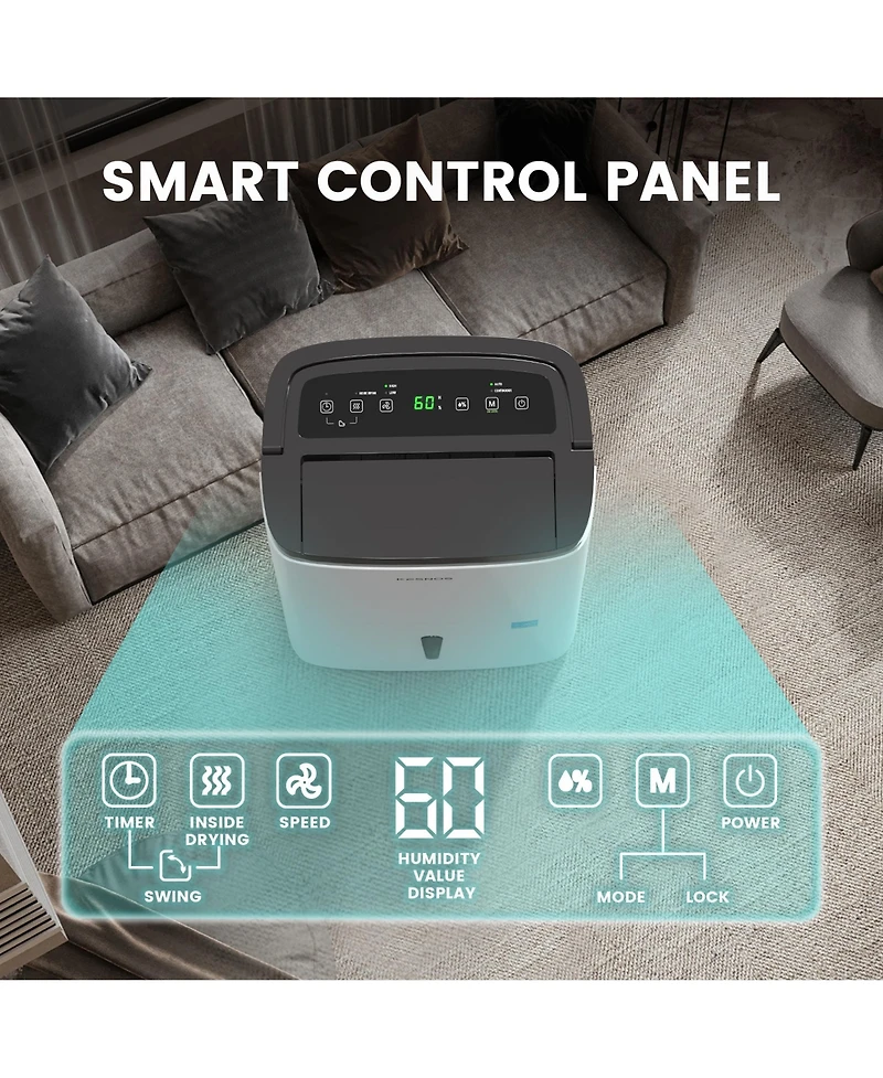 150 Pint 7,000 Sq. Ft Energy Star Dehumidifier for Extra Large Rooms & Basements