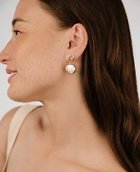 Ettika Polished Double Pebble Drop Earrings