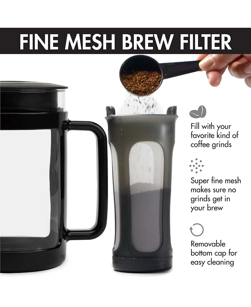 Primula Logan 1.6 qt. Cold Brew Coffee Maker with Protective Holder Filter