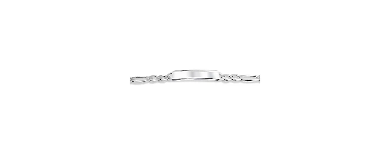 Bling Jewelry Bar Name Plated identification Id Bracelet 8 Mm Figaro Chain Link 200 Gauge .925 Sterling Silver Made Italy