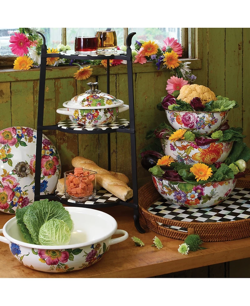 Mackenzie-Childs White Flower Market Extra-Large Everyday Bowl, 192-oz.