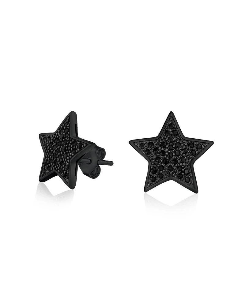Bling Jewelry Patriotic Rock Star Sparkling Cubic Zirconia Micro Pave Cz Stud Earrings Sterling Silver