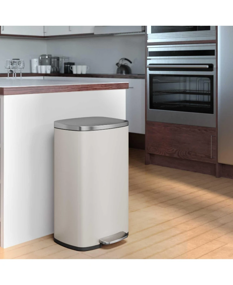 iTouchless SoftStep Stainless Steel Step Trash Can with AbsorbX Odor Filter and Removable Inner Bucket 13.2 Gallon