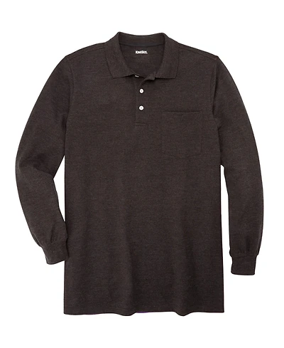 KingSize Big & Tall Longer-Length Long Sleeve Shrink-Less Cotton Polo