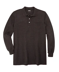 KingSize Big & Tall Longer-Length Long Sleeve Shrink-Less Cotton Polo
