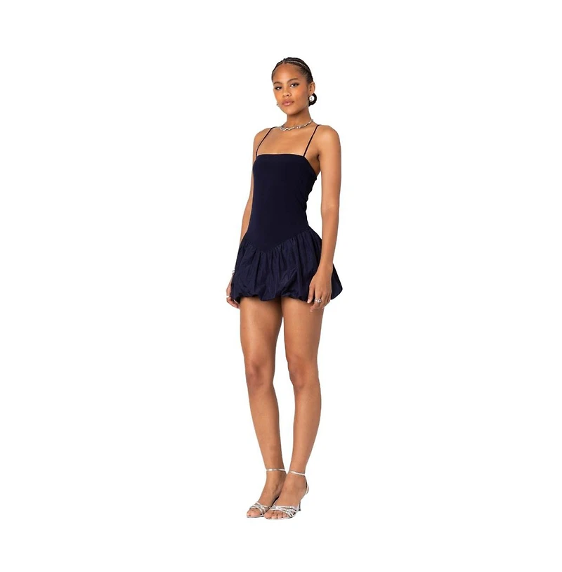 Edikted Women's Ribbed Bubble Skirt Mini Dress