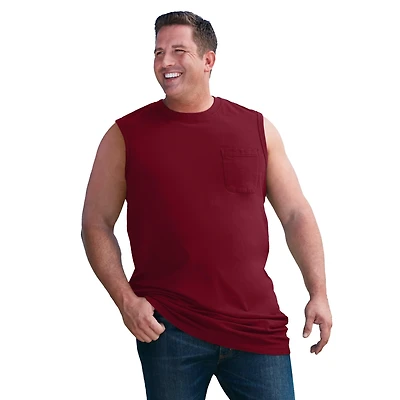 KingSize Big & Tall Shrink-Less Longer-Length Lightweight Muscle Pocket Tee