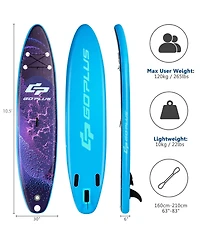 Costway Inflatable Stand Up Paddle Board Surfboard W/Bag Aluminum Paddle