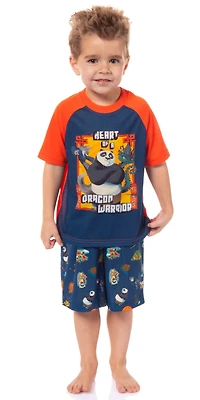 Kung Fu Panda Toddler Boys 4 Po Heart Of Dragon Warrior 2-Piece Pajama Short Set