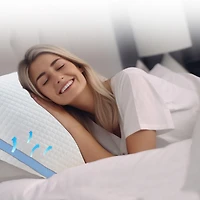 Luxury Bed Pillow for Sleeping, Adjustable Memory Foam, Medium-Firm by California Design Den King