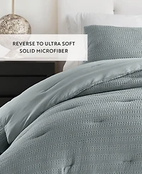 ienjoy Home Waffle Textured 3-Piece Comforter Set, King/California King