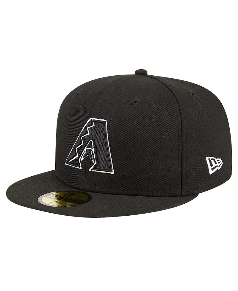 New Era Men's Black Arizona Diamondbacks Logo 59FIFTY Fitted Hat