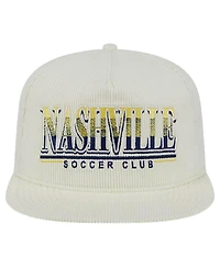 New Era Men's White Nashville Sc Throwback Corduroy Golfer Adjustable Hat
