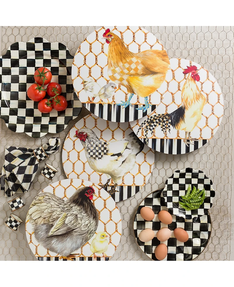 Mackenzie-Childs Courtly Check Napkin Rings, Set of 4